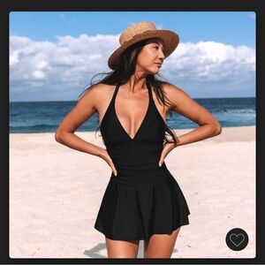 Elegant Black Halter Swimsuit from CupShe